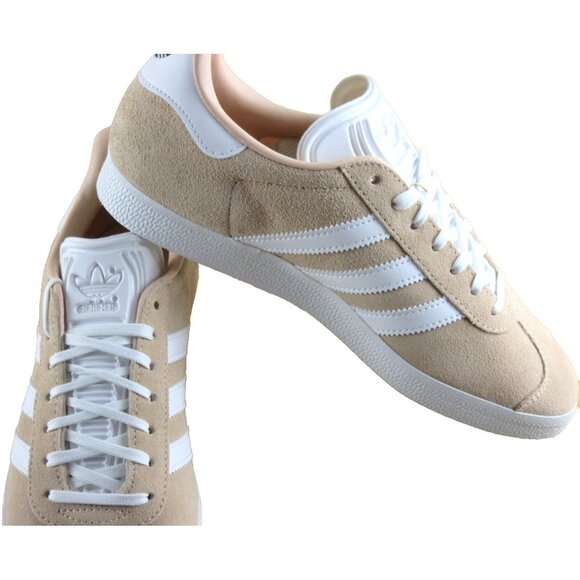 Adidas Women's Gazelle Suede Striped Shoes Halo Blush Cloud White Sizes NIB - Picture 4 of 7